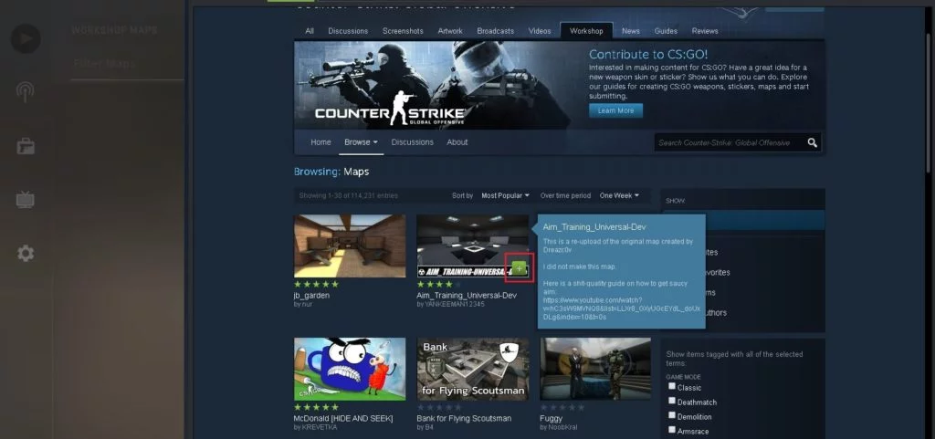 CSGO atölye haritası abone olma