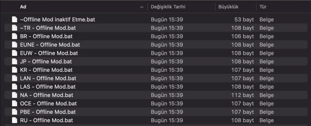 LoL Offline Mod Dosyaları